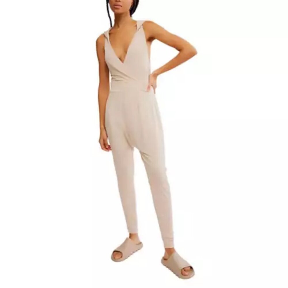NWOT Free People Second Chance Onesie Hooded Jumpsuit - Picture 2 of 7